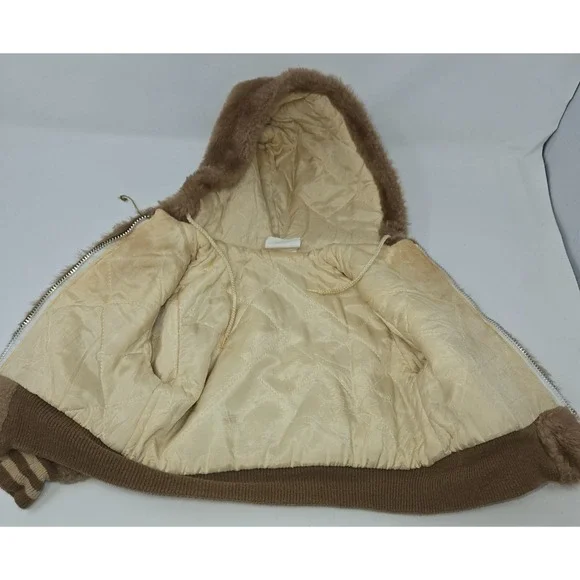 Vintage Boy's Fleece Coat Jacket Size 18 Months All Pro Football Brown Insulated - Picture 5 of 14